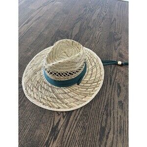 Dorfman Pacific DPC Masters Green Straw Sun Hat Wide Brim Panama Chin Strap L XL